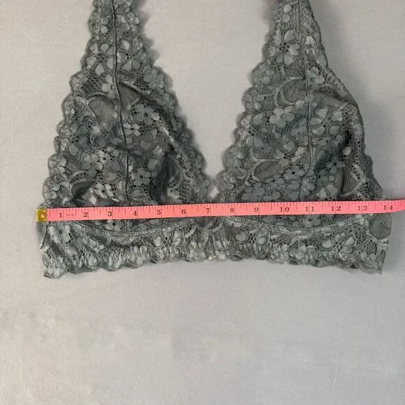Intimately Free People Bralette Womens Small Gray Lace Halter Stretch Lingerie - Picture 6 of 6